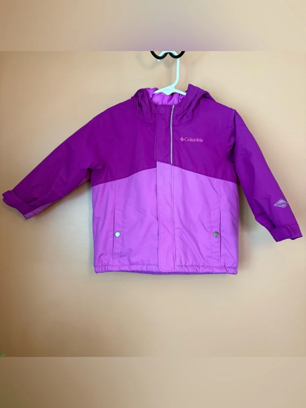 Columbia Toddler Girls 18-24M Purple Omni-Heat Hooded Insulated Jacket